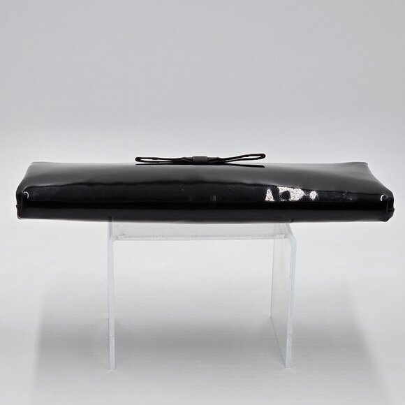 Henry Levine – Vintage Black Patent Clutch / Handbag with Bow Accent - Picture 7 of 16